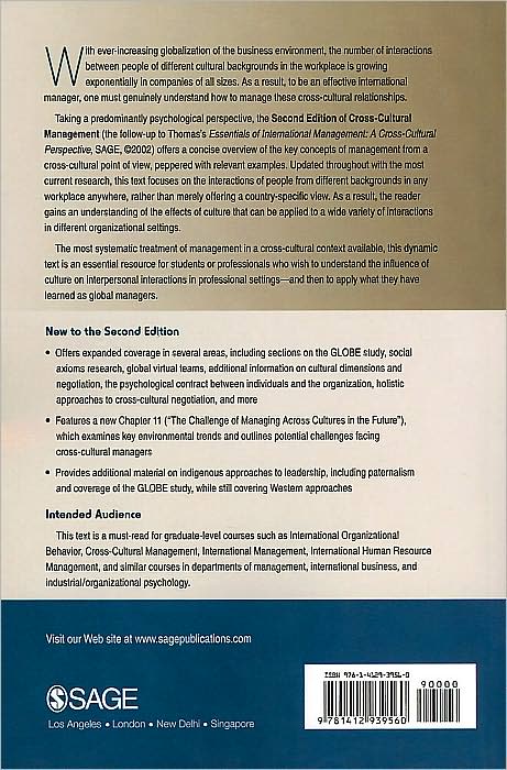 Cross-Cultural Management: Essential Concepts