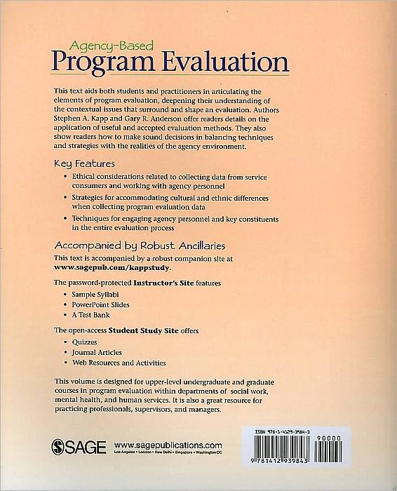 Agency-Based Program Evaluation: Lessons from Practice