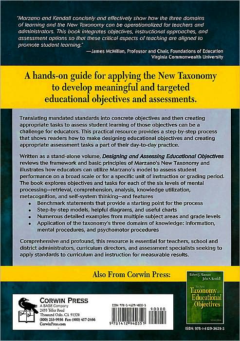 Designing and Assessing Educational Objectives: Applying the New Taxonomy