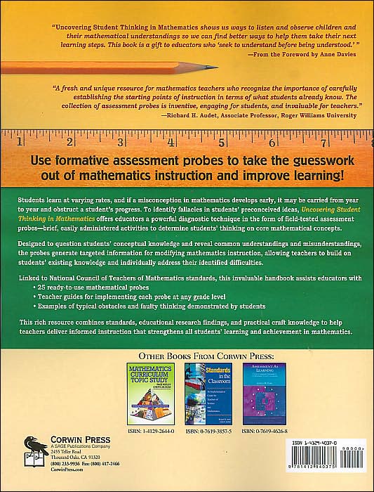 Uncovering Student Thinking in Mathematics: 25 Formative Assessment Probes