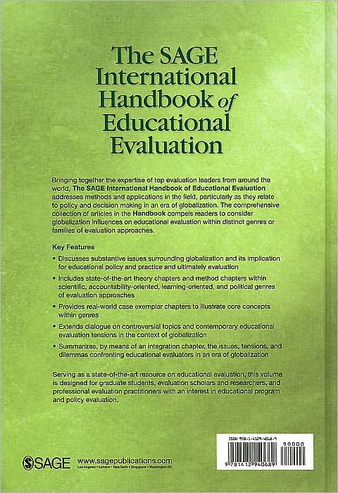 The SAGE International Handbook of Educational Evaluation