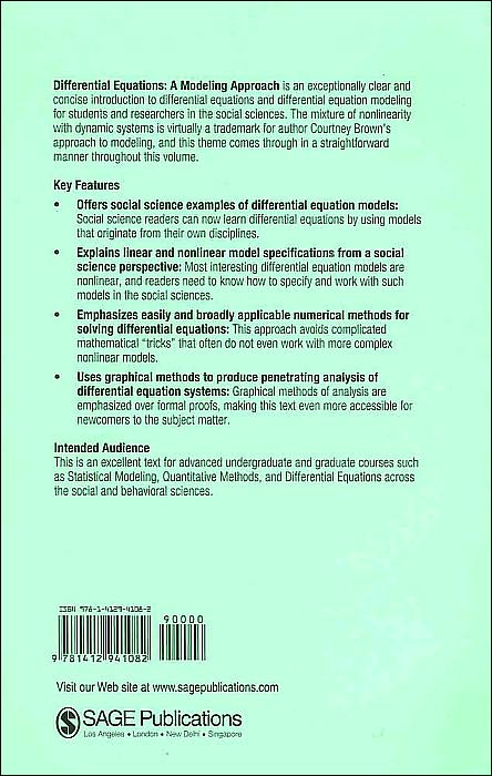 Differential Equations: A Modeling Approach