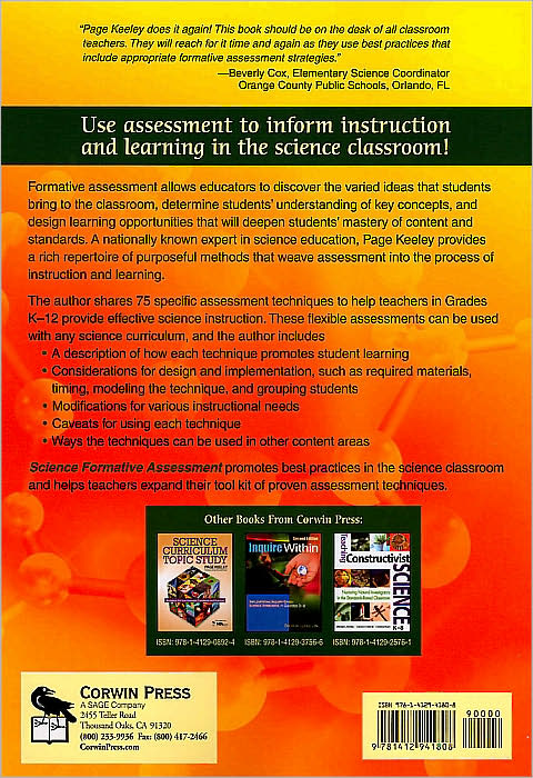 Science Formative Assessment: 75 Practical Strategies for Linking Assessment, Instruction, and Learning