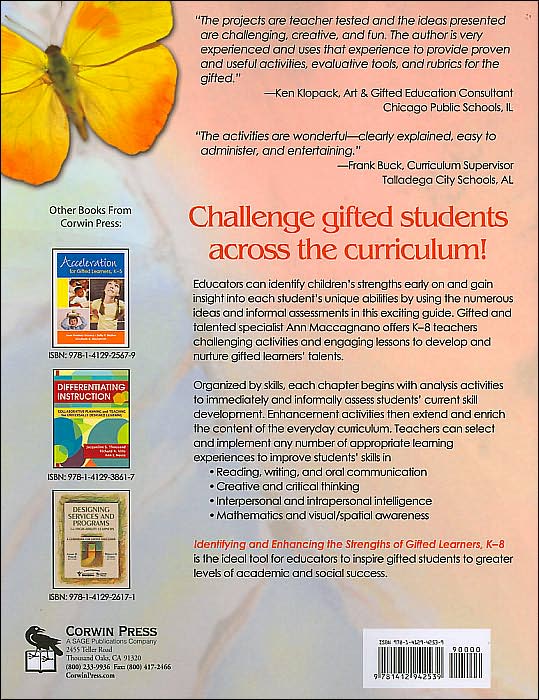 Identifying and Enhancing the Strengths of Gifted Learners, K-8: Easy-to-Use Activities and Lessons