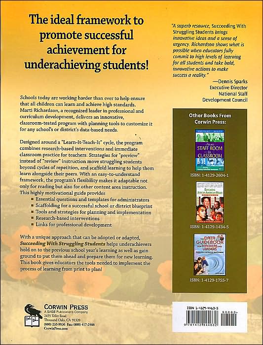 Succeeding with Struggling Students: A Planning Resource for Raising Achievement