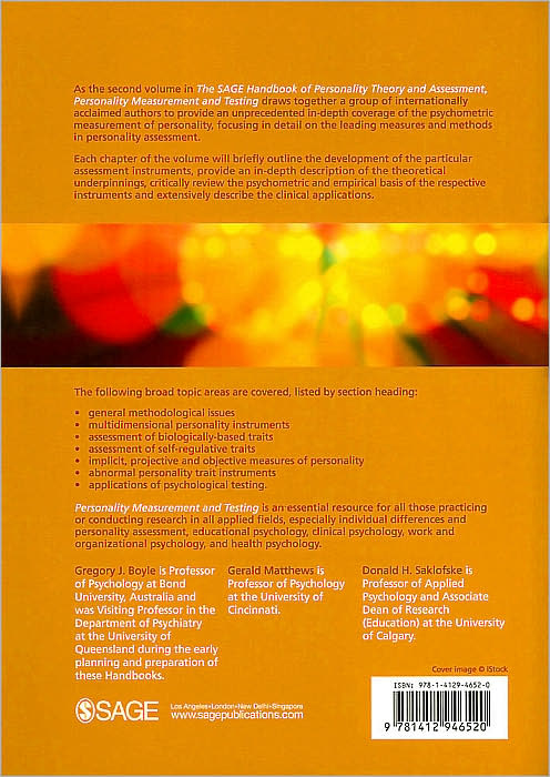 The SAGE Handbook of Personality Theory and Assessment: Personality Measurement and Testing (Volume 2)