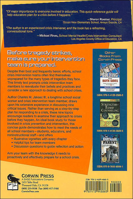 Toward Successful School Crisis Intervention: 9 Key Issues