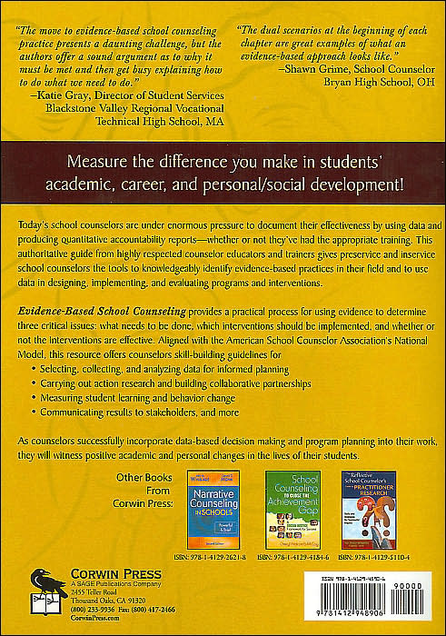 Evidence-Based School Counseling: Making a Difference With Data-Driven Practices