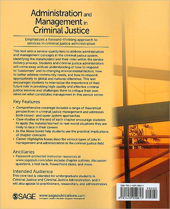 Administration and Management in Criminal Justice: A Service Quality Approach