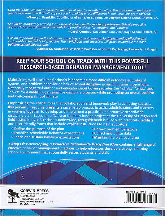 Seven Steps for Developing a Proactive Schoolwide Discipline Plan: A Guide for Principals and Leadership Teams