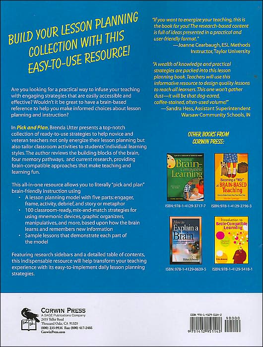 Pick and Plan: 100 Brain-Compatible Strategies for Lesson Design