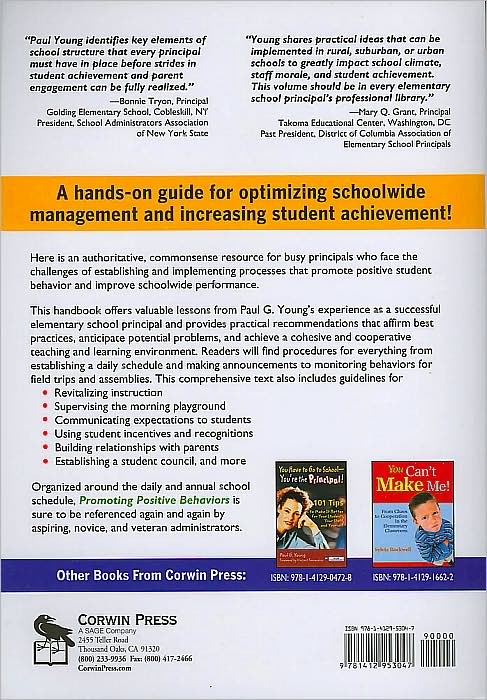 Promoting Positive Behaviors: An Elementary Principal's Guide to Structuring the Learning Environment