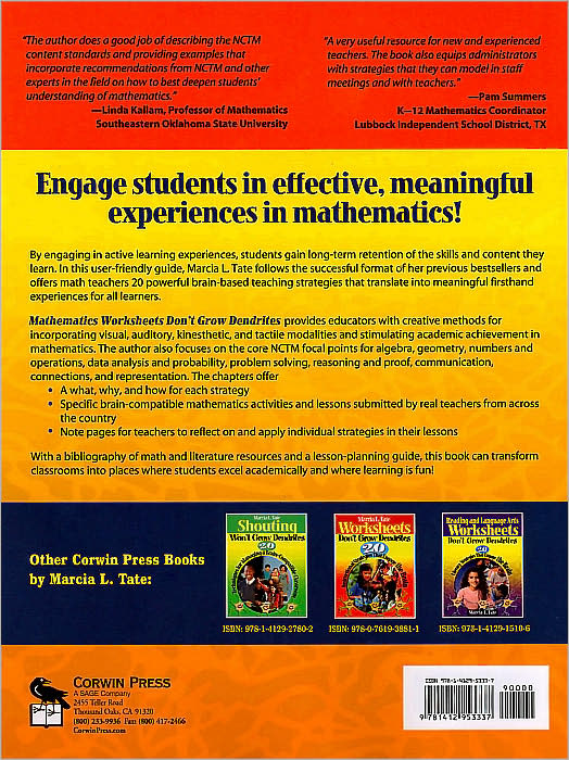 Mathematics Worksheets Don't Grow Dendrites: 20 Numeracy Strategies That Engage the Brain, PreK-8