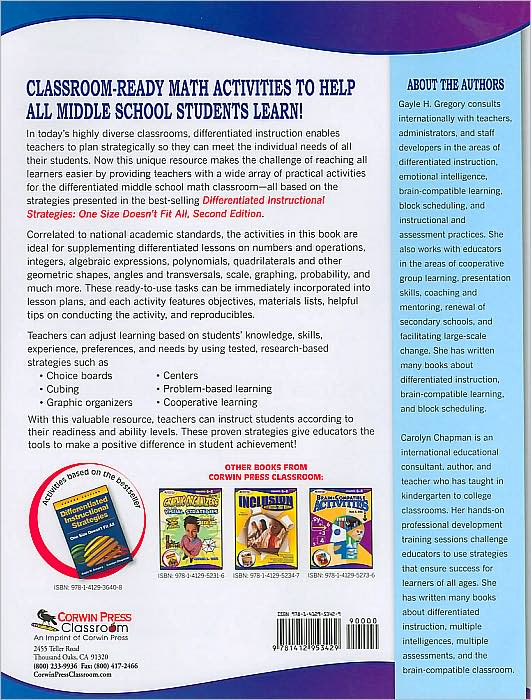 Activities for the Differentiated Classroom: Middle School Math: Middle School Math