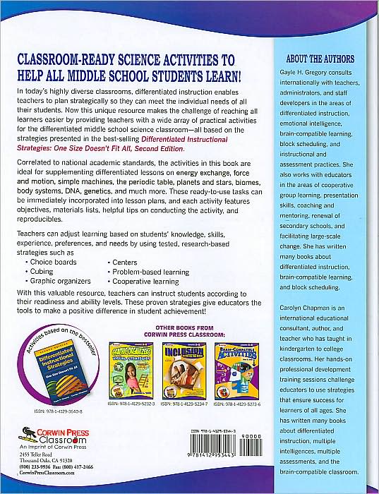 Activities for the Differentiated Classroom: Science, Grades 6-8