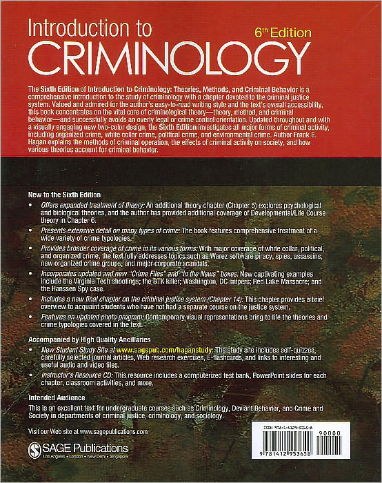 Introduction to Criminology: Theories, Methods, and Criminal Behavior