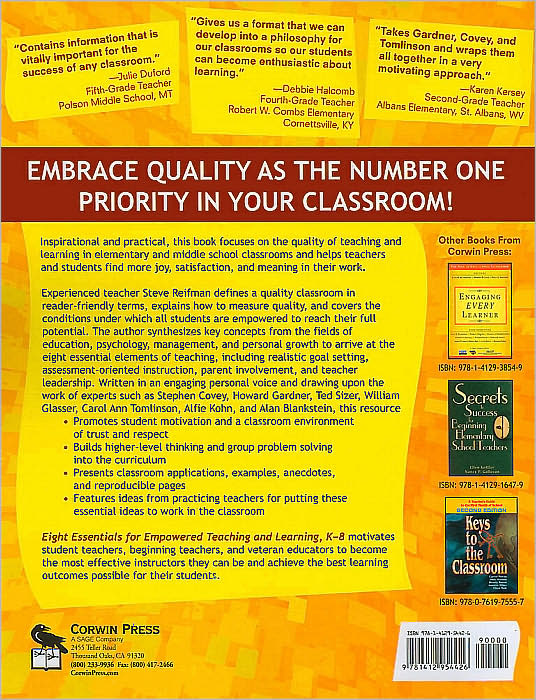 Eight Essentials for Empowered Teaching and Learning K-8: Bringing Out the Best in Your Students