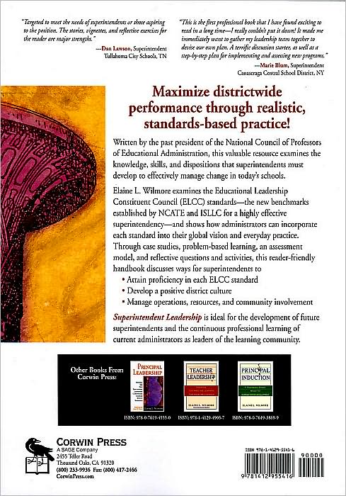 Superintendent Leadership: Applying the Educational Leadership Constituent Council Standards for Improved District Performance