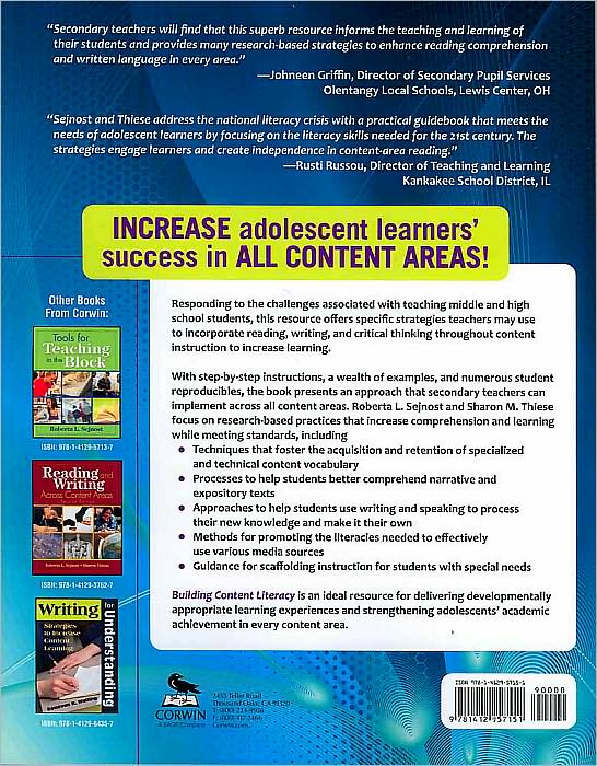 Building Content Literacy: Strategies for the Adolescent Learner