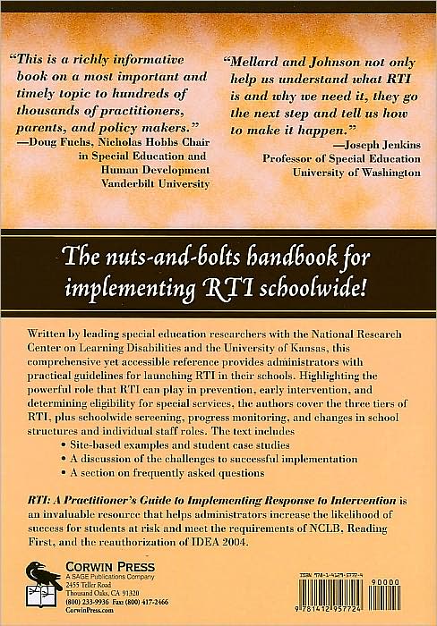 RTI: A Practitioner's Guide to Implementing Response to Intervention