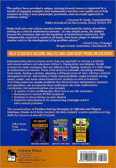 Problem-Solving Strategies for Efficient and Elegant Solutions Grades 6-12: A Resource for the Mathematics Teacher