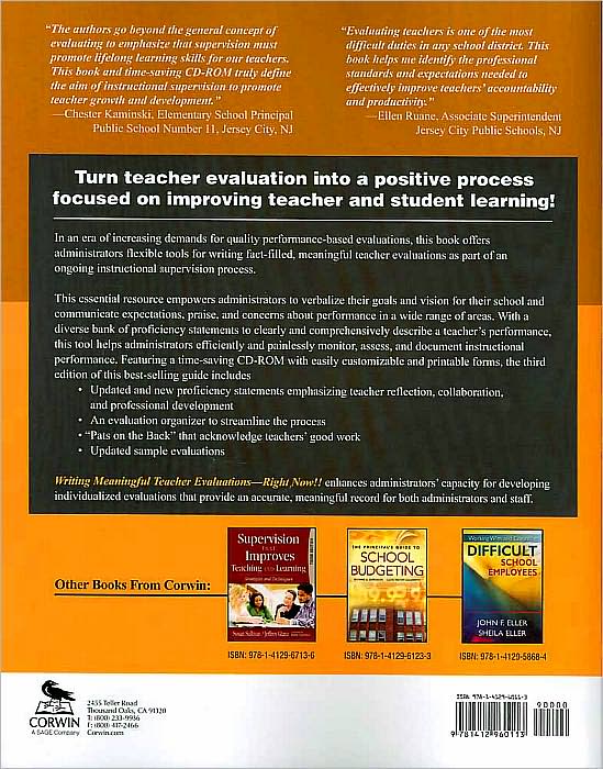 Writing Meaningful Teacher Evaluations-Right Now!!: The Principal's Quick-Start Reference Guide