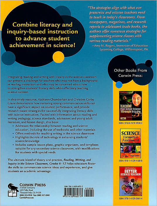 Reading, Writing, and Inquiry in the Science Classroom, Grades 6-12: Strategies to Improve Content Learning