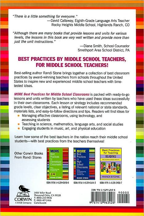 More Best Practices for Middle School Classrooms: What Award-Winning Teachers Do