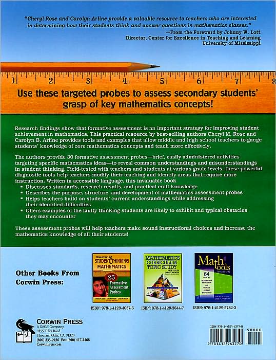 Uncovering Student Thinking in Mathematics, Grades 6-12: 30 Formative Assessment Probes for the Secondary Classroom