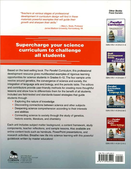 Parallel Curriculum Units for Science, Grades 6-12