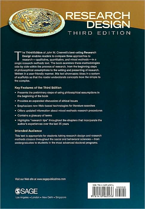 Research Design: Qualitative, Quantitative, and Mixed Methods Approaches