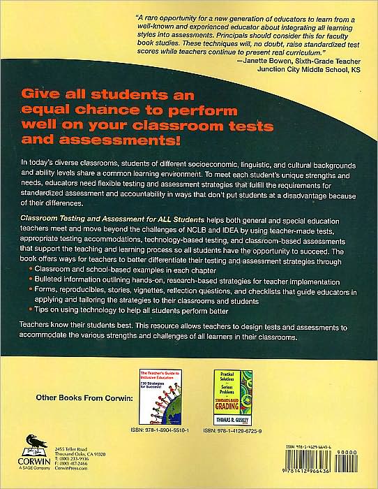 Classroom Testing and Assessment for ALL Students: Beyond Standardization