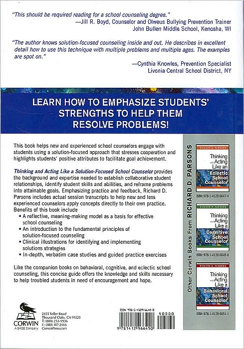 Thinking and Acting Like a Solution-Focused School Counselor