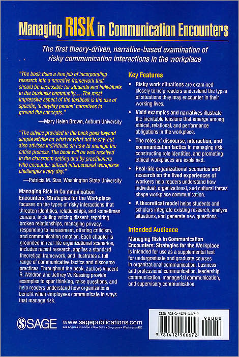 Managing Risk in Communication Encounters: Strategies for the Workplace