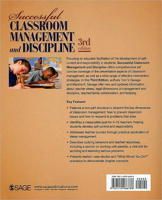 Successful Classroom Management and Discipline: Teaching Self-Control and Responsibility