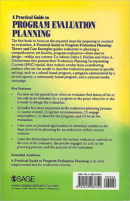 A Practical Guide to Program Evaluation Planning: Theory and Case Examples