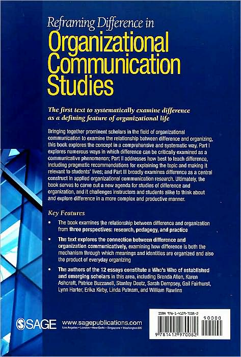 Reframing Difference in Organizational Communication Studies: Research, Pedagogy, and Practice