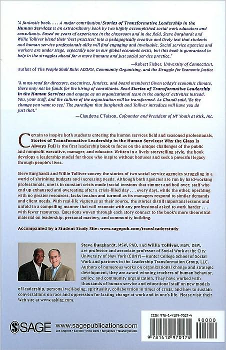 Stories of Transformative Leadership in the Human Services: Why the Glass Is Always Full