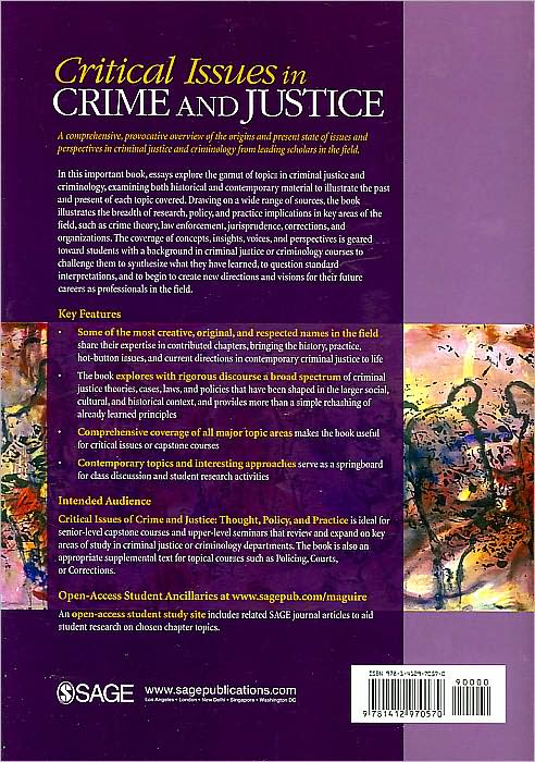 Critical Issues in Crime and Justice: Thought, Policy, and Practice