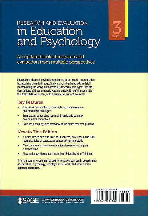 Research and Evaluation in Education and Psychology: Integrating Diversity With Quantitative, Qualitative, and Mixed Methods