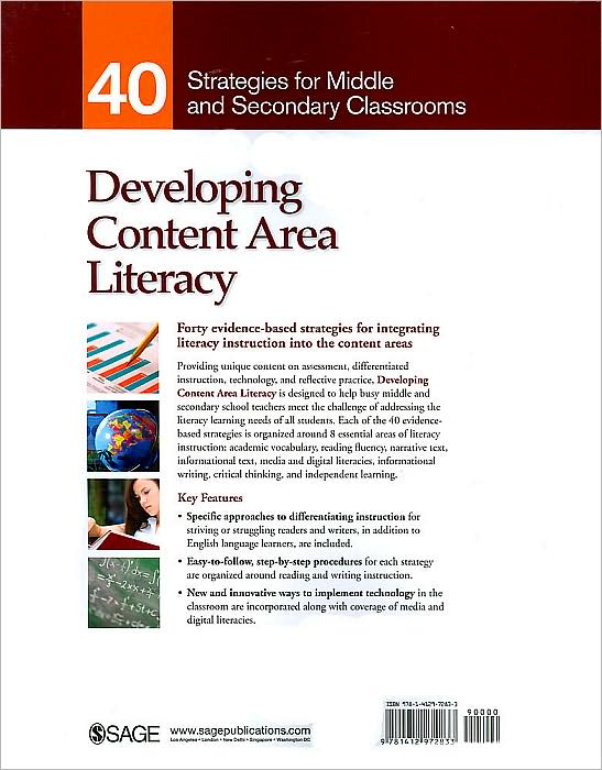 Developing Content Area Literacy: 40 Strategies for Middle and Secondary Classrooms