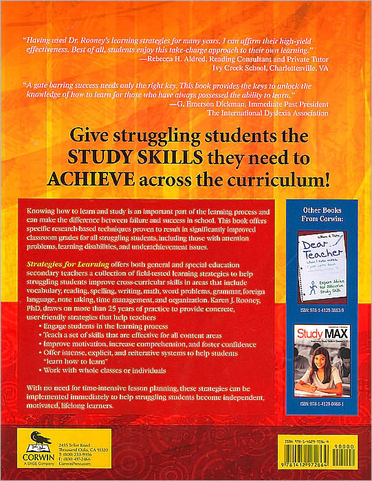 Strategies for Learning: Empowering Students for Success, Grades 9-12