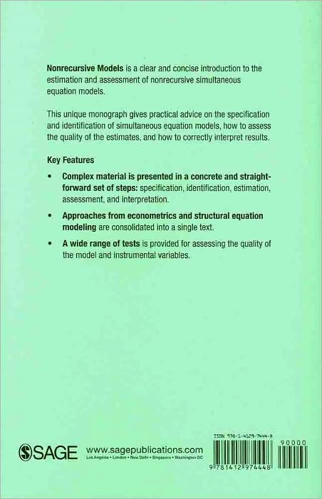 Nonrecursive Models: Endogeneity, Reciprocal Relationships, and Feedback Loops
