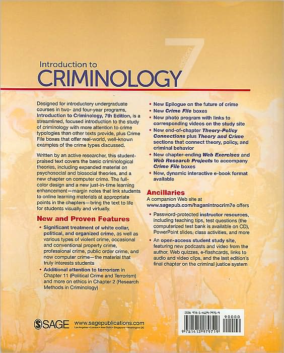 Introduction to Criminology: Theories, Methods, and Criminal Behavior