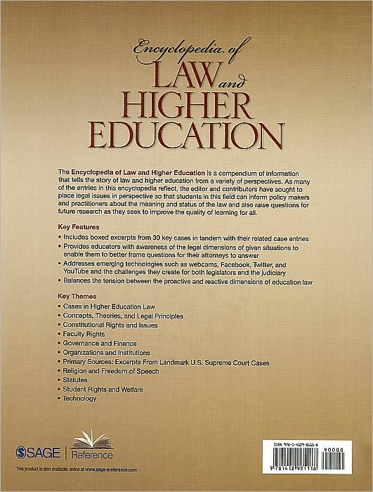 Encyclopedia of Law and Higher Education