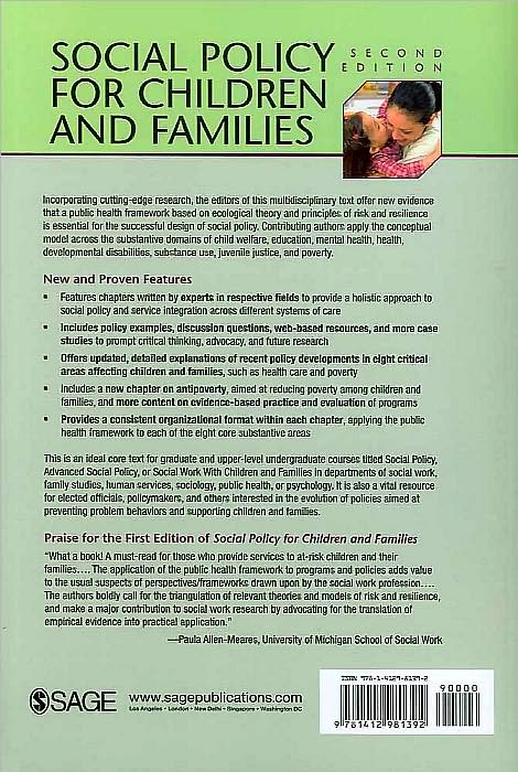 Social Policy for Children and Families: A Risk and Resilience Perspective
