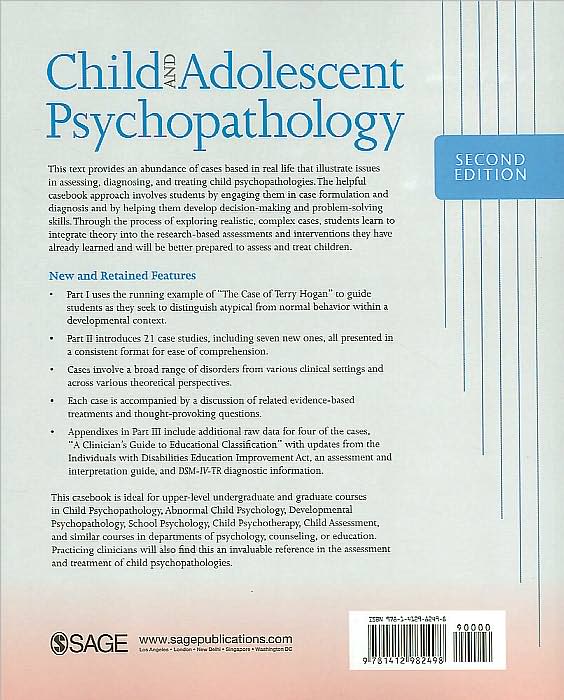 Child and Adolescent Psychopathology: A Casebook