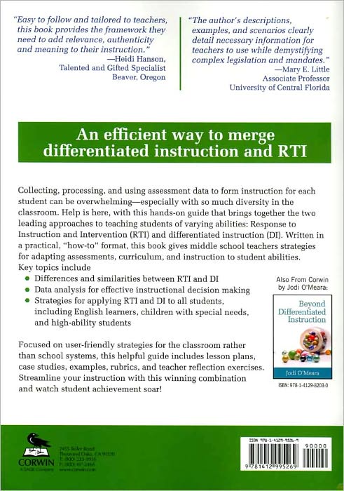 RTI With Differentiated Instruction, Grades 6-8: A Classroom Teacher's Guide
