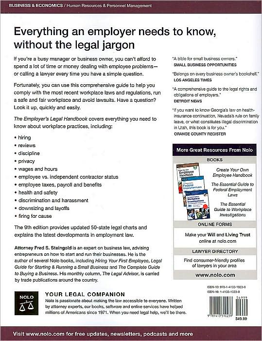 The Employer's Legal Handbook: Manage Your Employees & Workplace Effectively