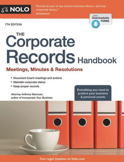 The Corporate Records Handbook: Meetings, Minutes & Resolutions